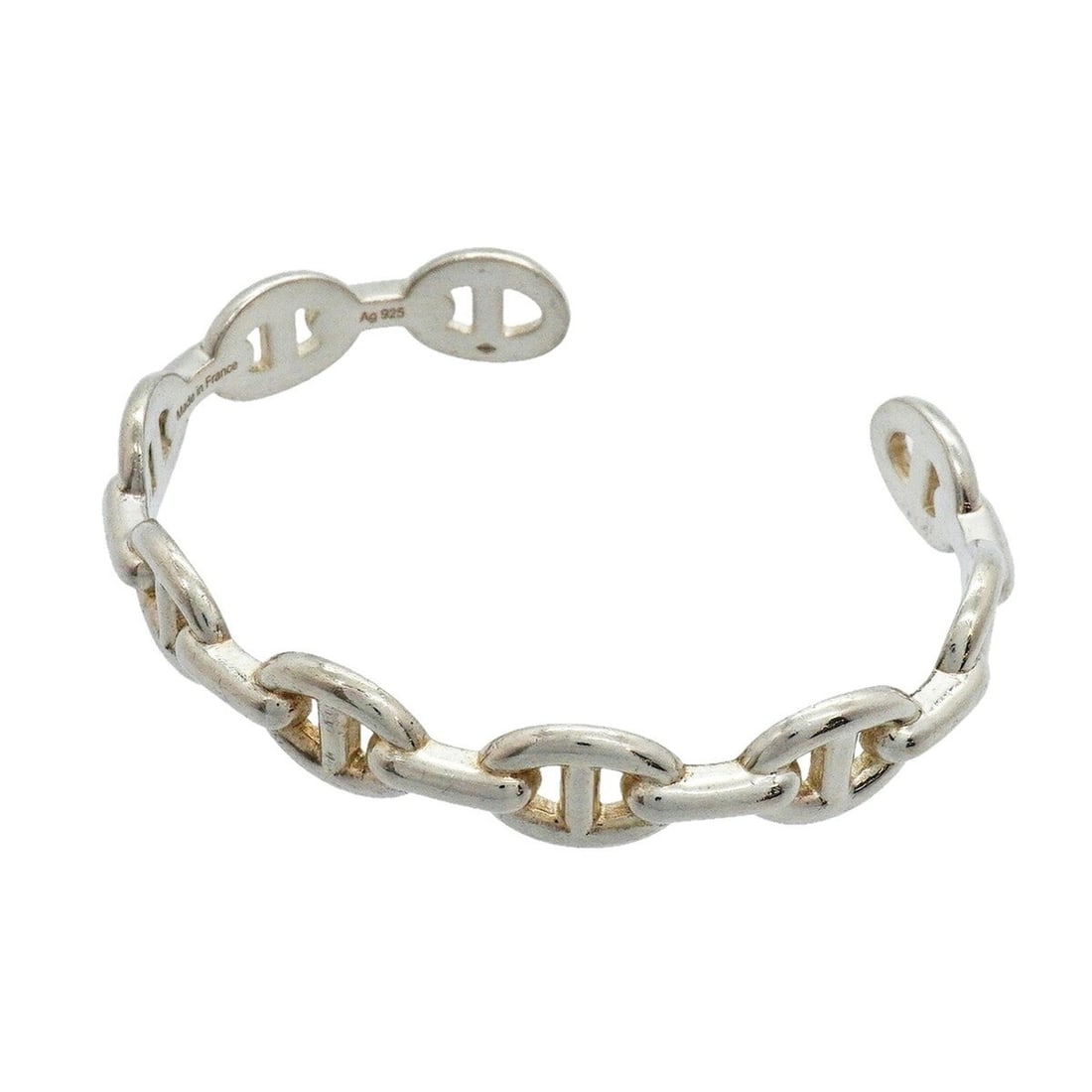 Hermes Bangle Enchainée Chaine d'Ancre Sterling Silver 925 Men's Women's: --- Catalog ---Category: SizeLength: 16.5cm / 6.49''Category: DesignType: BangleGender: Men,WomenMaterial: Silver 925Category: GeneralBrand: Hermes--- Item List ---Section: ConditionRanking: Rank AB U