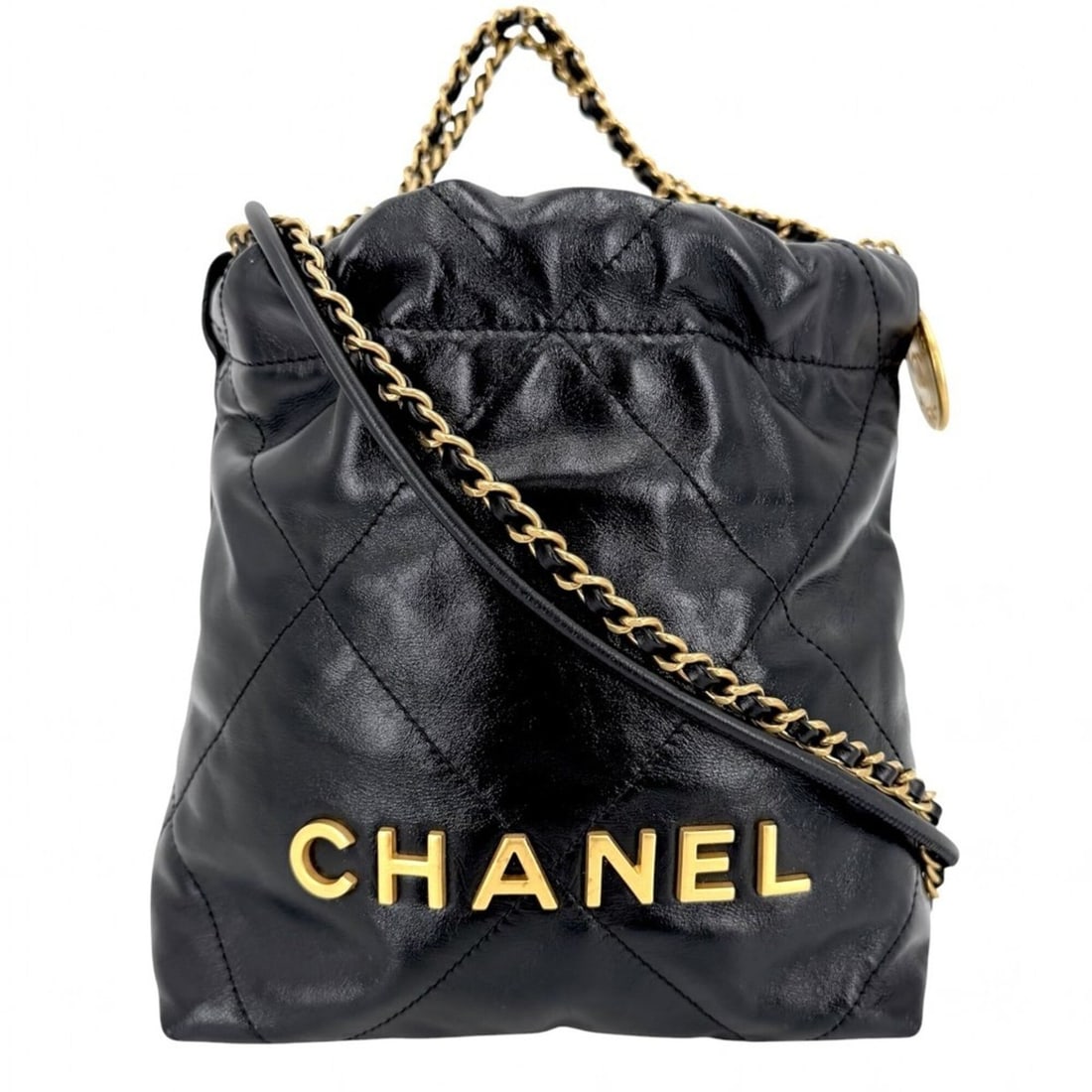 Chanel Women's 22 Chain Shoulder Bag Handbag Mini Crossbody CHANEL AS3980 Leather Black Gold: --- Catalog ---Category: SizeSize (HxWxD): 18.5cm x 17cm x 6cm / 7.28'' x 6.69'' x 2.36''Category: DesignType: Handbag, Shoulder bagColor: BlackGender: WomenMaterial: Leather Hardware Color: GoldCateg