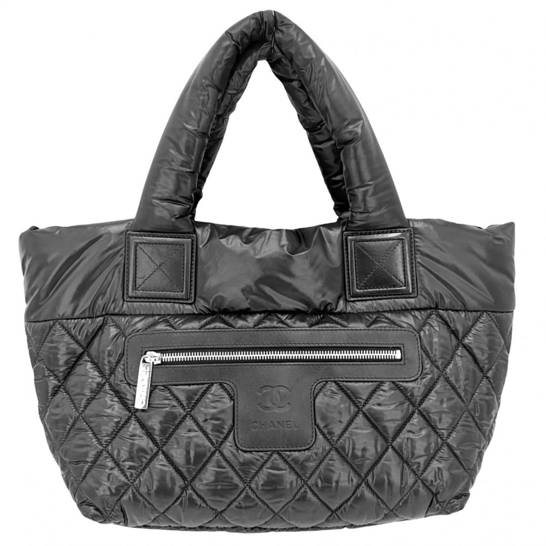 Chanel Women's Coco Cocoon PM Reversible Tote Bag, Mark, Matelassé, Nylon, Black, Bordeaux, Silver (1 of 13)