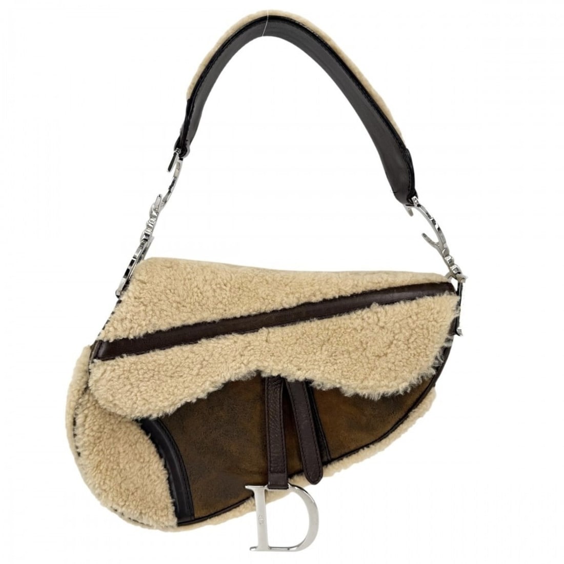 Christian Dior handbag for women, Saddle bag style, Galliano era, shoulder bag, Dior, sheepskin: --- Catalog ---Category: SizeSize (HxWxD): 20cm x 25cm x 5cm / 7.87'' x 9.84'' x 1.96''Category: DesignType: Handbag, Saddle bagColor: Beige, Brown, WhiteGender: WomenMaterial: Leather Category: Gener