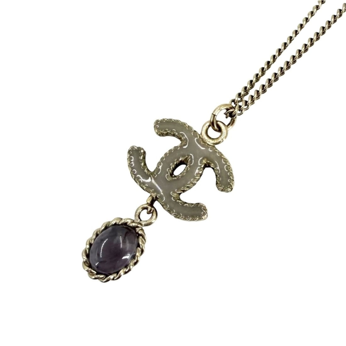 Chanel Necklace for Women, Coco Mark, Long Necklace, CHANEL GP, Colored Stone, B12C Gold, Approx. (1 of 12)