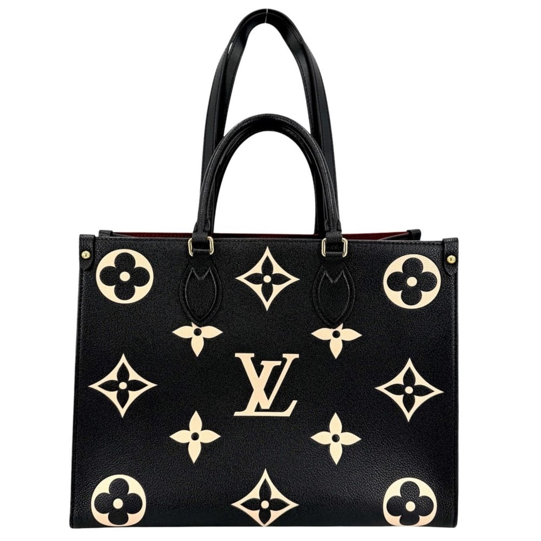 Louis Vuitton Women's Bicolor Monogram Empreinte OnTheGo MM Handbag Tote Bag Shoulder Black LOUIS (1 of 12)