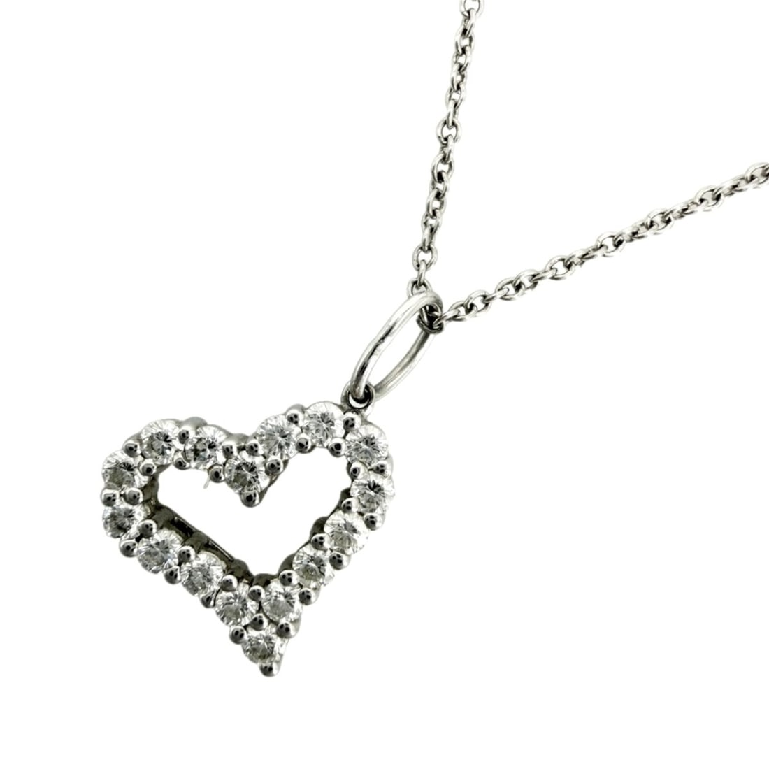 Tiffany & Co. Sentimental Heart Pendant Necklace for Women, Platinum 950, Diamond, Approx. 3.6g: --- Catalog ---Category: SizePendant Size: 1.1mm x 1.1mm / 0.04'' x 0.04''Neck Circumference: 41 cm / 16.14''Category: DesignGender: WomenMaterial: Platinum 950Pendant Type: PendantNecklace Type: Neck