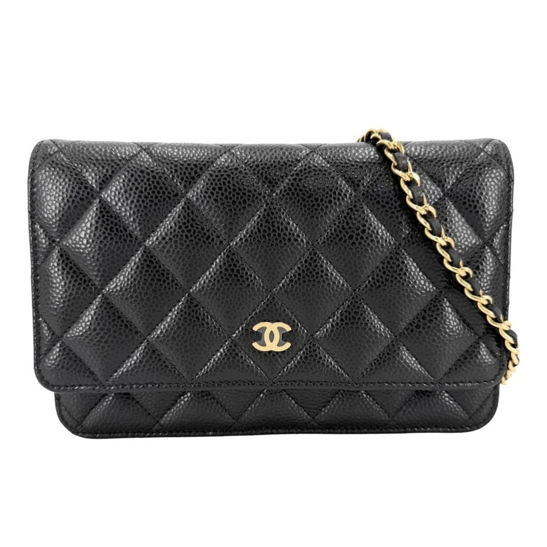 Chanel Chain Wallet for Women, Matelassé Coco Mark Shoulder Bag, Turnlock Closure, Crossbody CHANEL: --- Catalog ---Category: SizeSize (HxWxD): 12cm x 19cm x 3.5cm / 4.72'' x 7.48'' x 1.37''Category: DesignType: Chain/Shoulder walletColor: BlackGender: WomenMaterial: Grained Calfskin Category: Genera