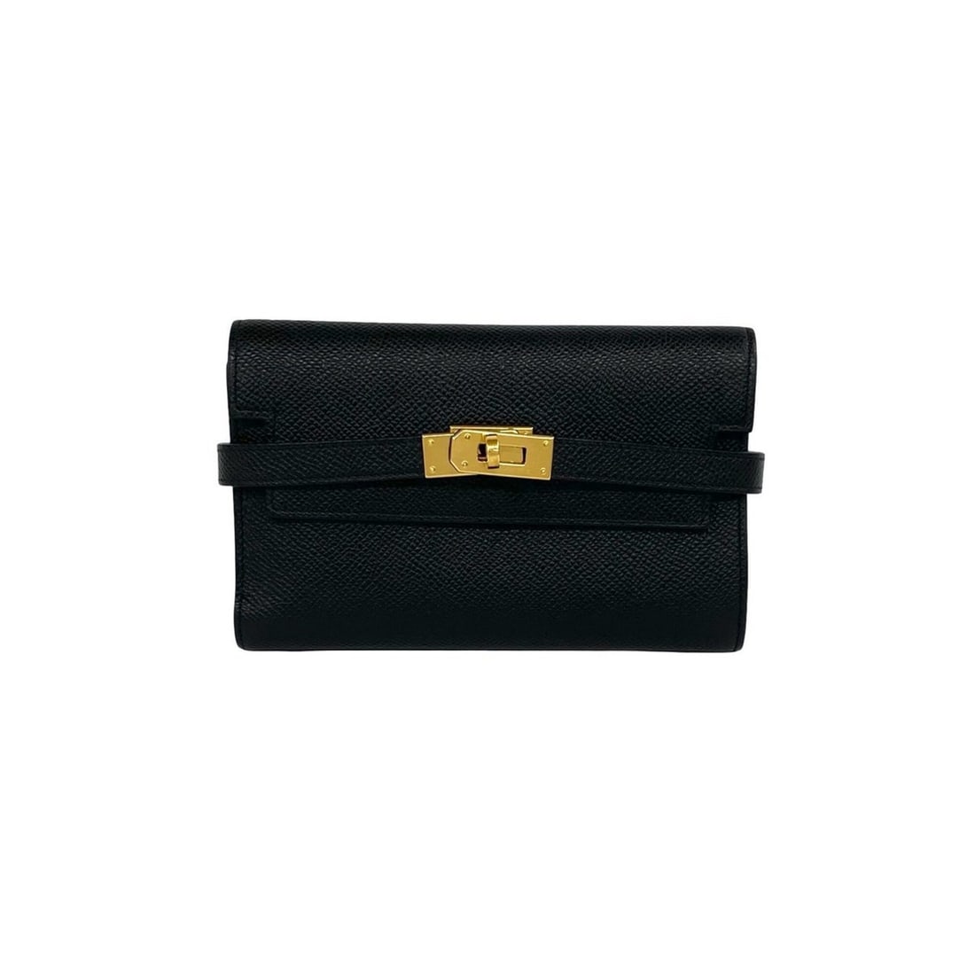 HERMES Kelly Wallet Medium, Veau Epsom Leather, Tri-fold Wallet, Black 553-6 (1 of 15)