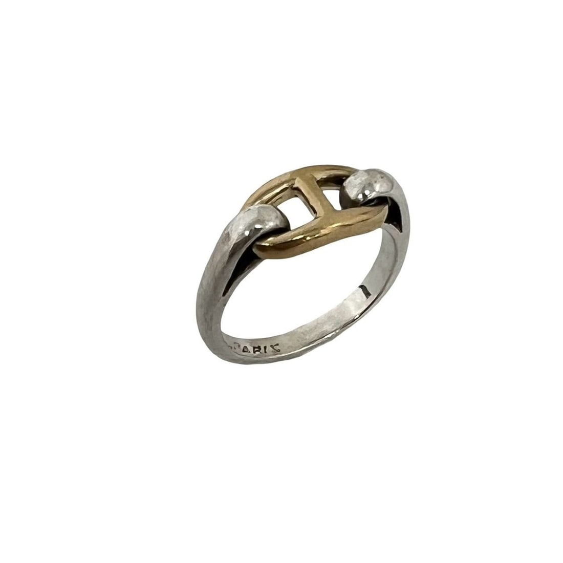 HERMES Vintage Chaine d'Ancre Ring, Sterling Silver 925, 18K Yellow Gold 750YG, Accessory, 00021 (1 of 9)