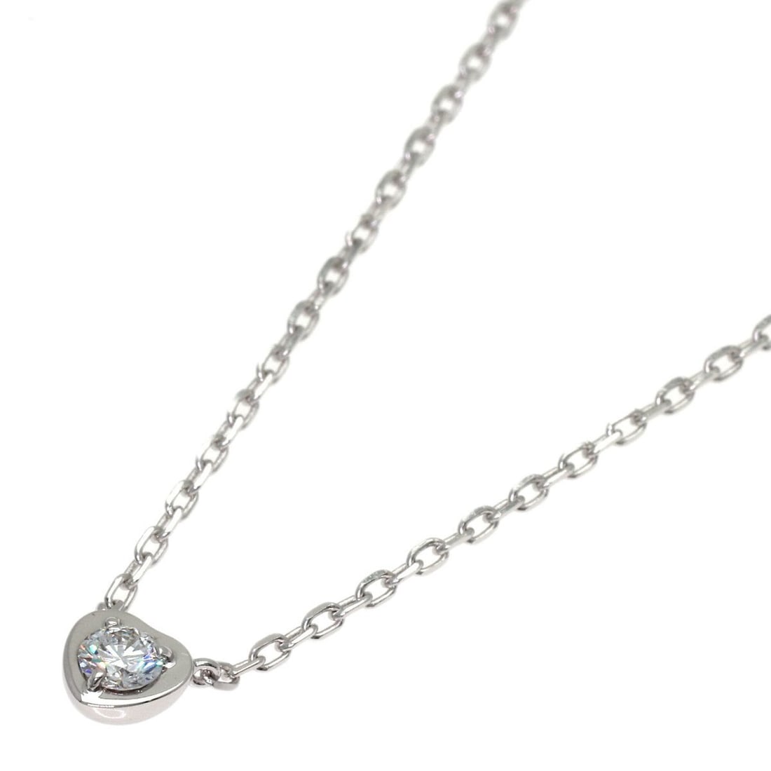 Cartier Diamants Légers Heart SM Diamond Necklace 18K White Gold Women's CARTIER