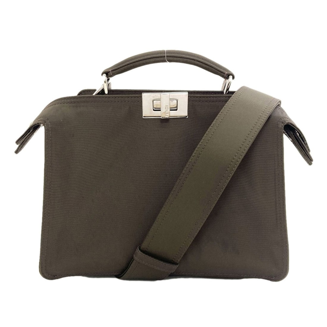 Fendi Peekaboo I.U 2-Way Handbag Nylon Women's FENDI: --- Catalog ---Category: SizeSize (HxWxD): 20cm x 24cm x 8cm / 7.87'' x 9.44'' x 3.14''Category: DesignType: HandbagColor: KhakiGender: WomenMaterial: Nylon Category: GeneralBrand: Fendi--- Item List 