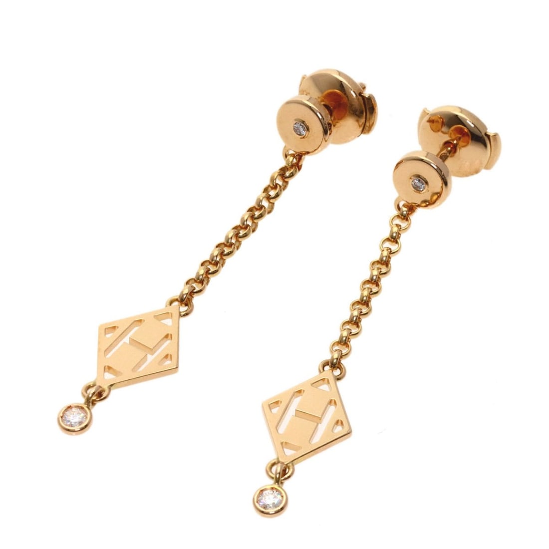 Hermes Gambard Diamond Earrings, 18K Pink Gold, Women's: --- Catalog ---Category: SizeSize (HxWxD): 45.00mm x 8.30mm x 1.60mm / 1.77'' x 0.33'' x 0.06''Category: DesignType: Stud earringsStone: DiamondGender: WomenMaterial: Pink gold (18K)Category: GeneralB