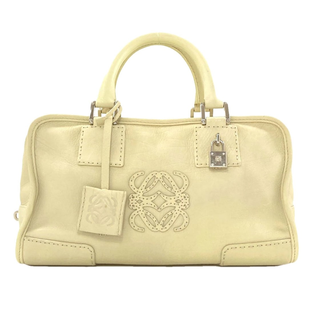 Loewe Amazona handbag, calfskin, women's.: --- Catalog ---Category: SizeSize (HxWxD): 17cm x 29cm x 14cm / 6.69'' x 11.41'' x 5.51''Category: DesignType: HandbagColor: YellowGender: WomenMaterial: Leather Leather/Fur Type: CalfskinCategory: Ge