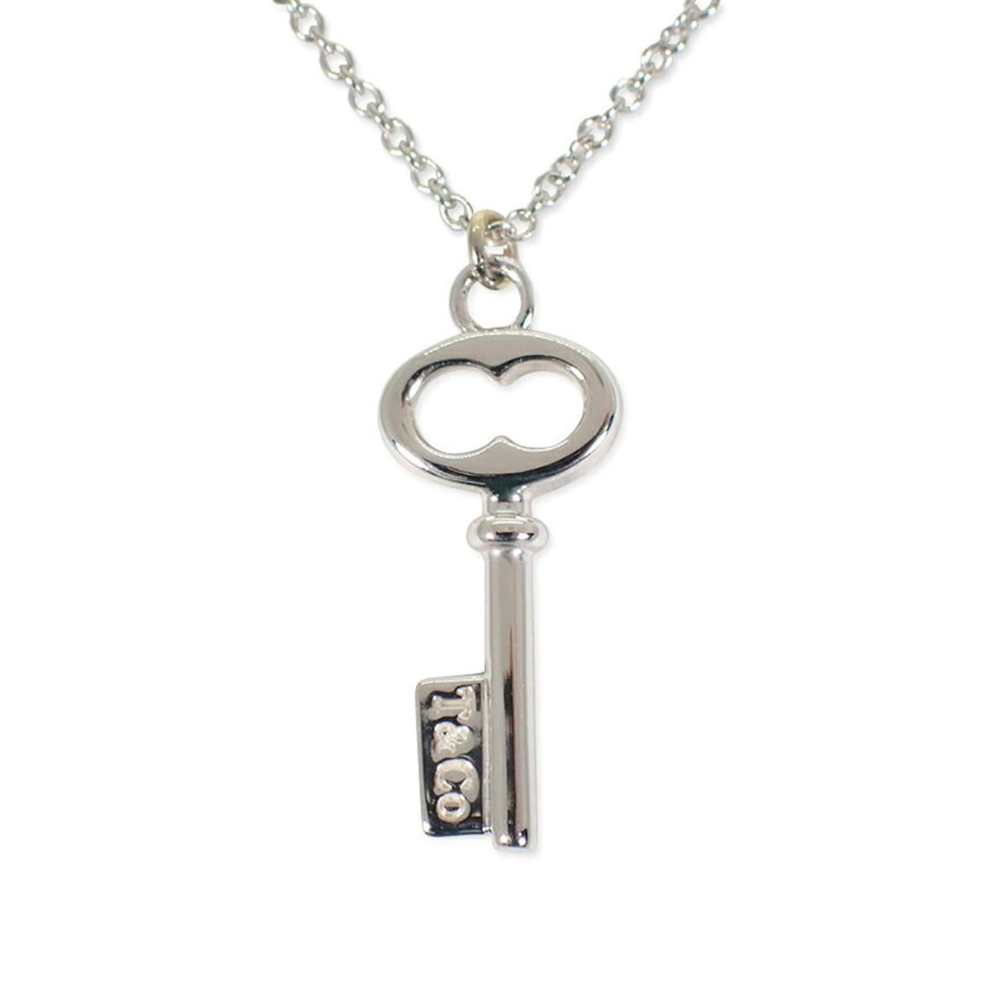 TIFFANY & Co. 925 Key Motif Pendant: --- Catalog ---Category: SizePendant Size: 20.1mm x 8.1mm / 0.79'' x 0.31''Neck Circumference: 41 cm / 16.14''Category: DesignMaterial: Sterling silver 925Pendant Type: PendantNecklace Type: NecklaceC