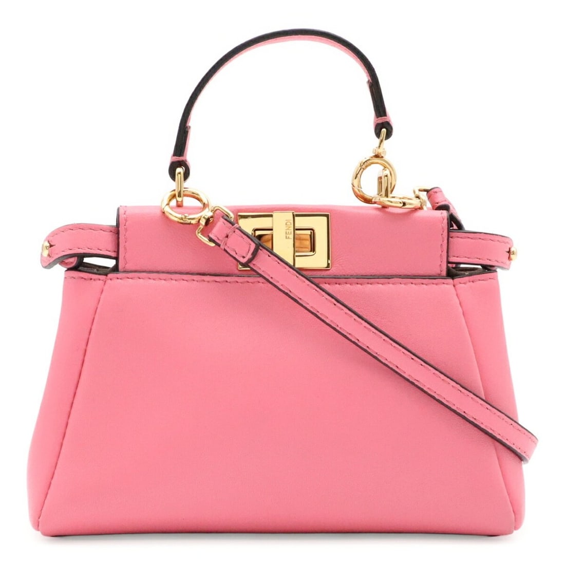 FENDI Micro Peekaboo Handbag Shoulder Bag Leather Pink 8M0355 (1 of 10)