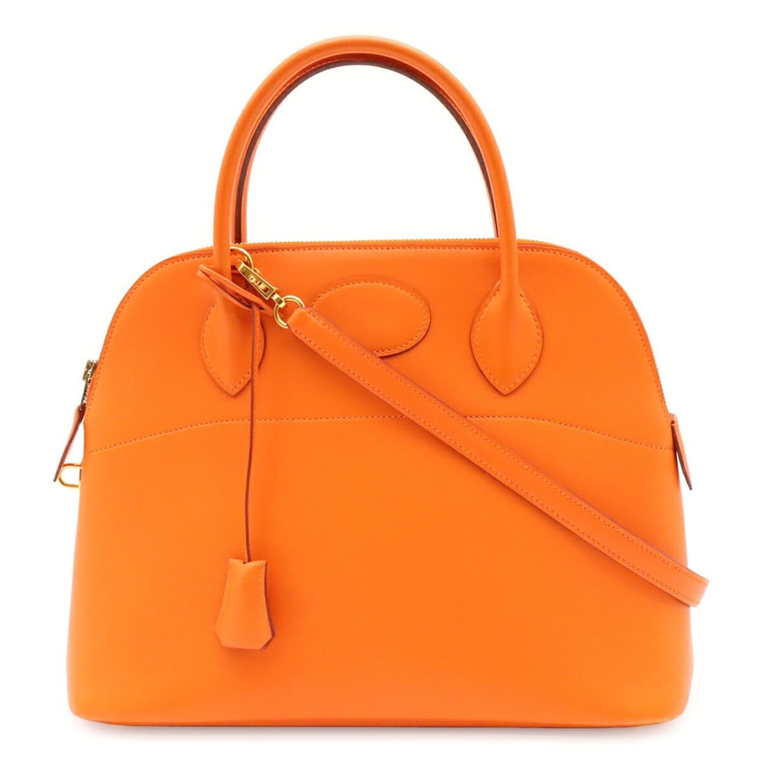 HERMES Bolide 31 Handbag Shoulder Bag Veau Gulliver Leather Orange ?B Stamp: --- Catalog ---Category: SizeSize (HxWxD): 24cm x 31cm x 12cm / 9.44'' x 12.2'' x 4.72''Category: DesignType: Handbag, Shoulder bagColor: OrangeGender: WomenMaterial: Gulliver leather Category: Genera