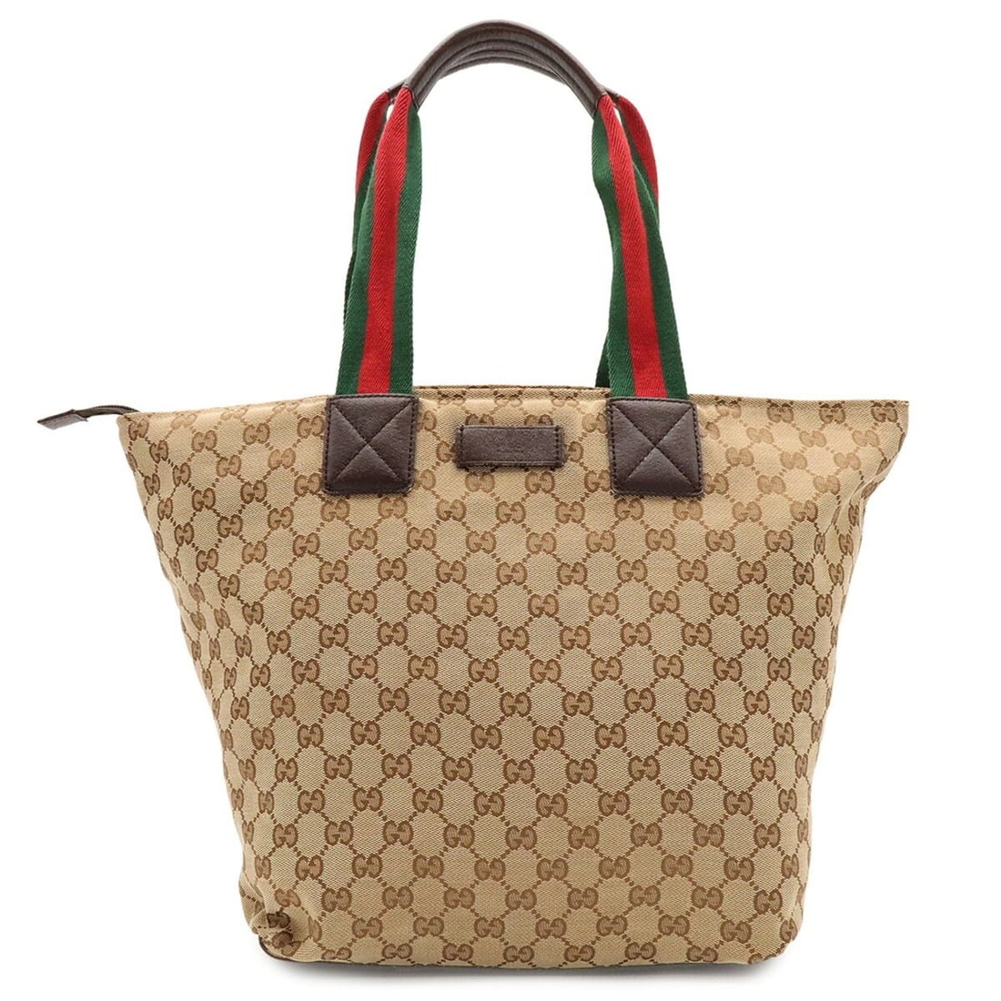GUCCI GG Canvas Sherry Line Tote Bag Shoulder Leather Beige Dark Brown 131231: --- Catalog ---Category: SizeSize (HxWxD): 31cm x 28cm x 21cm / 12.2'' x 11.02'' x 8.26''Category: DesignType: Shoulder bag, Tote bagColor: Beige, Dark brown, Green, Red colorGender: WomenMaterial: Ny
