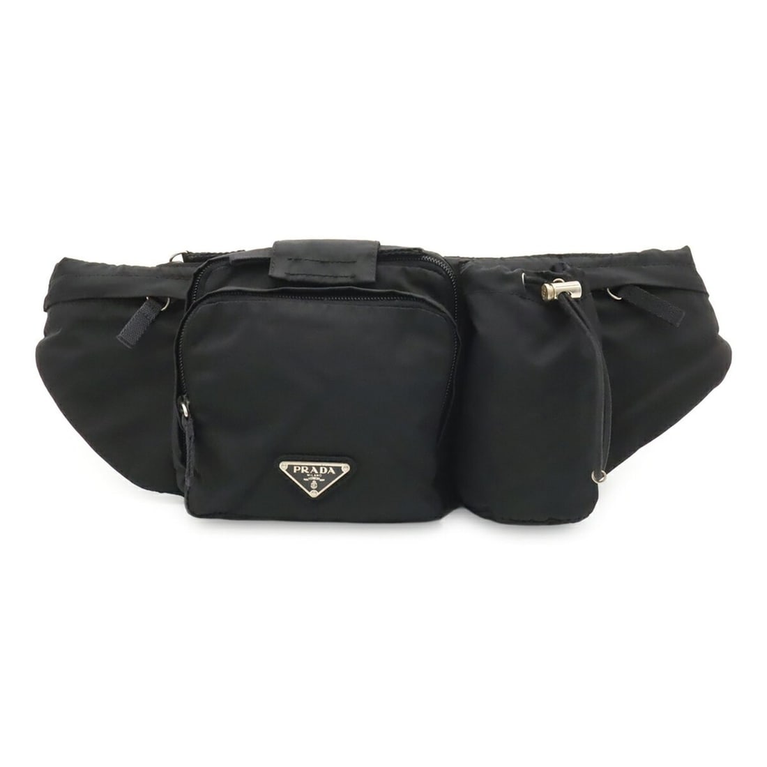 PRADA Triangle Waist Bag, Pouch, Body Hip Nylon, NERO Black, VA0056: --- Catalog ---Category: SizeSize (HxWxD): 15.5cm x 50cm / 6.1'' x 19.68''Category: DesignType: Fanny pack, Sling bagColor: Black, NeroGender: Women,MenMaterial: Nylon Category: GeneralBrand: PradaCou