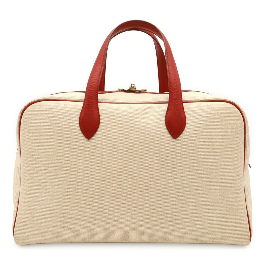 HERMES Victoria 43 Boston Bag Travel Toile H Leather Beige Red: --- Catalog ---Category: SizeSize (HxWxD): 26.5cm x 43.5cm x 20cm / 10.43'' x 17.12'' x 7.87''Category: DesignType: Boston bagColor: Beige, Red colorGender: Women,MenMaterial: Toile H , Leather