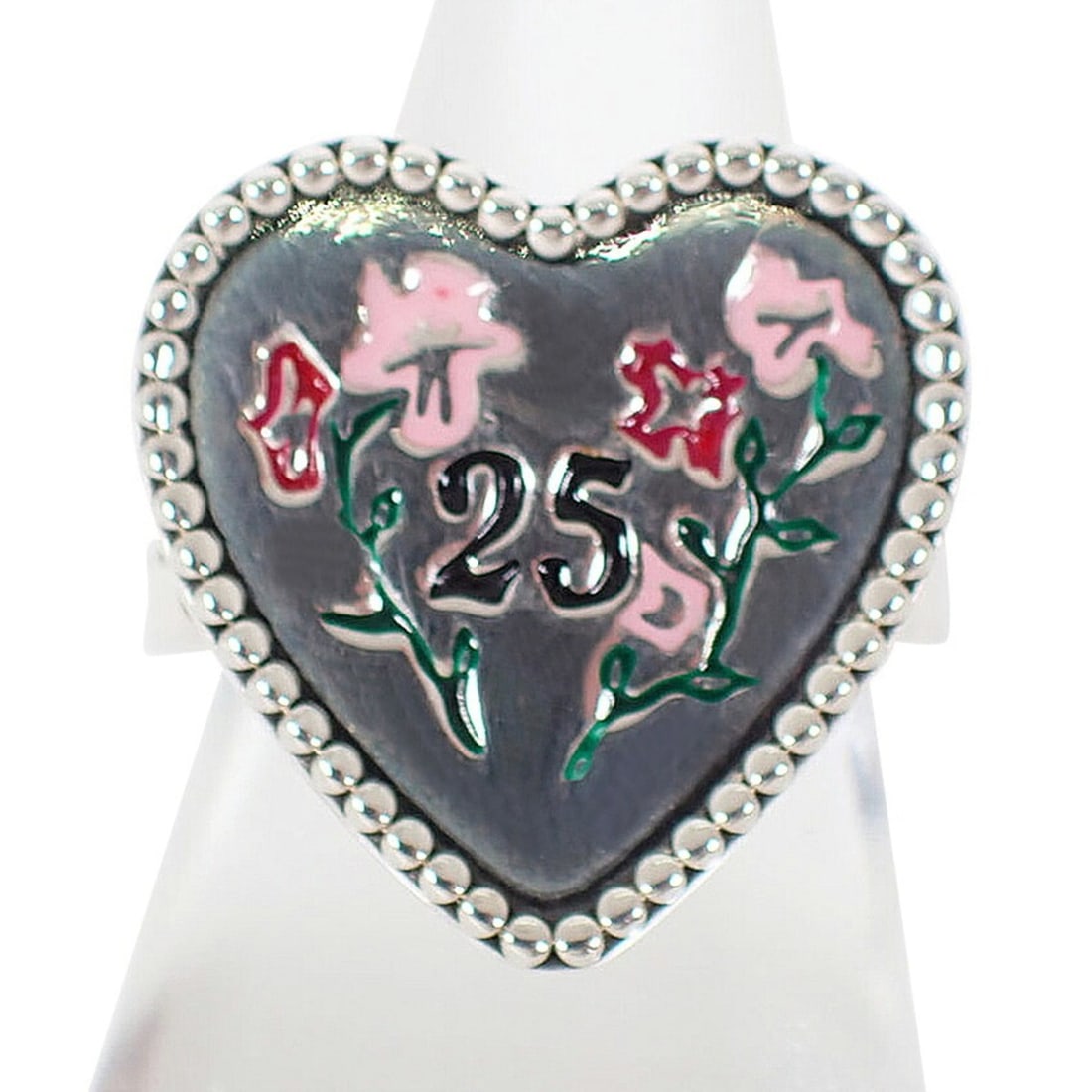 GUCCI Ag925 BOSCO & ORSO Heart Ring, Size 12: --- Catalog ---Category: SizeUS Size: 6.5Brand Size: 52Category: DesignType: Band ringGender: WomenMaterial: Sterling silver 925Category: GeneralBrand: Gucci--- Item List ---Section: ConditionRanking: