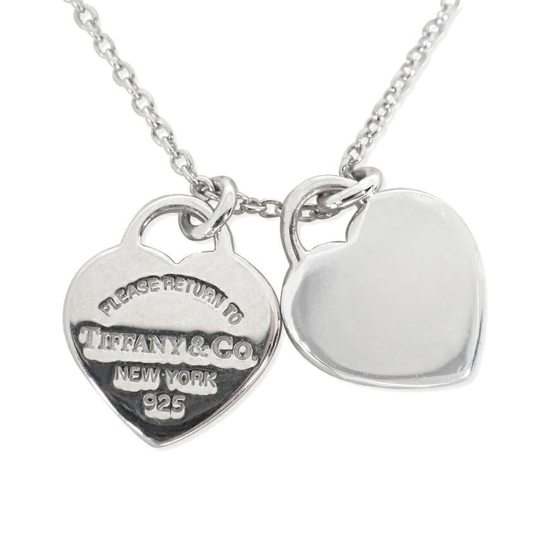 TIFFANY & Co. 925 Return to Tiffany Double Heart Tag Pendant: --- Catalog ---Category: SizePendant Size: 12mm x 10mm / 0.47'' x 0.39''Neck Circumference: 41.5 cm / 16.33''Category: DesignGender: WomenMaterial: Sterling silver 925Necklace Type: NecklaceCategory: