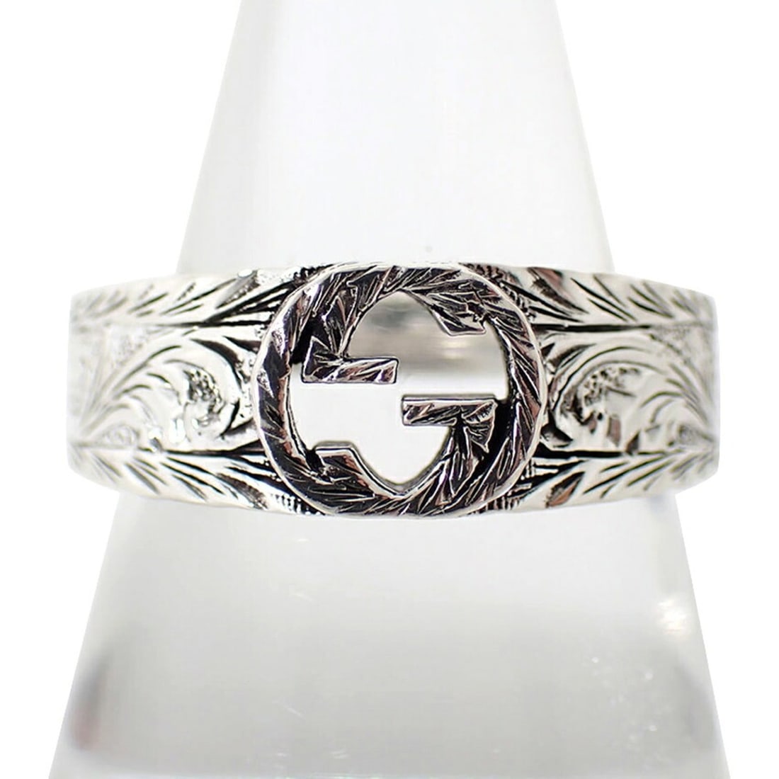 GUCCI 925 Interlocking G Ring, Size 16: --- Catalog ---Category: SizeUS Size: 8Brand Size: 56Category: DesignType: Band ringGender: WomenMaterial: Sterling silver 925Category: GeneralBrand: Gucci--- Item List ---Section: ConditionRanking: R