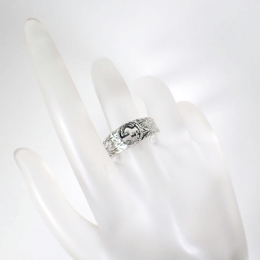 GUCCI 925 Interlocking G Ring, Size 16 - 5