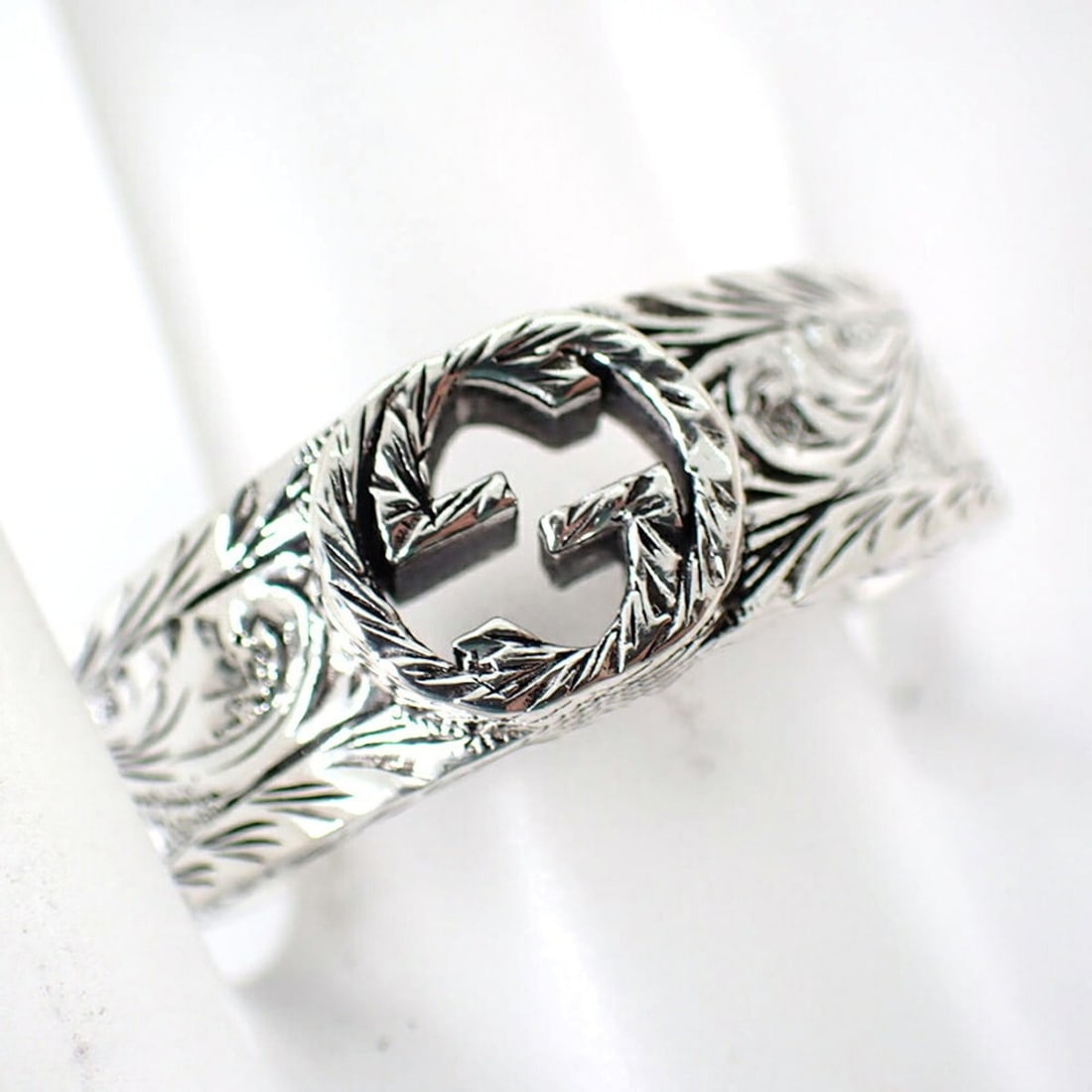 GUCCI 925 Interlocking G Ring, Size 16 - 6