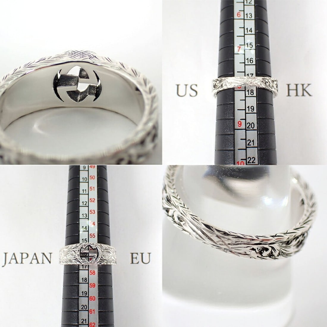 GUCCI 925 Interlocking G Ring, Size 16 - 9