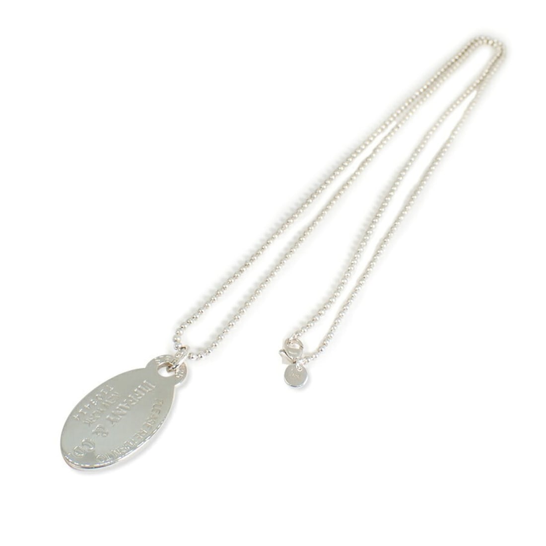 TIFFANY & Co. 925 Return to Oval Tag Ball Chain Long Necklace: --- Catalog ---Category: SizePendant Size: 42.5mm x 20.7mm / 1.67'' x 0.81''Neck Circumference: 86 cm / 33.85''Category: DesignGender: WomenMaterial: Sterling silver 925Necklace Type: