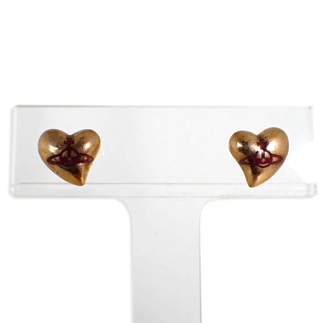 Vivienne Westwood Orb Heart Gold Earrings: --- Catalog ---Category: DesignType: Stud earringsGender: WomenCategory: GeneralBrand: Vivienne Westwood--- Item List ---Section: ConditionRanking: Rank B Used - Traces of usage, damages / dirt can be