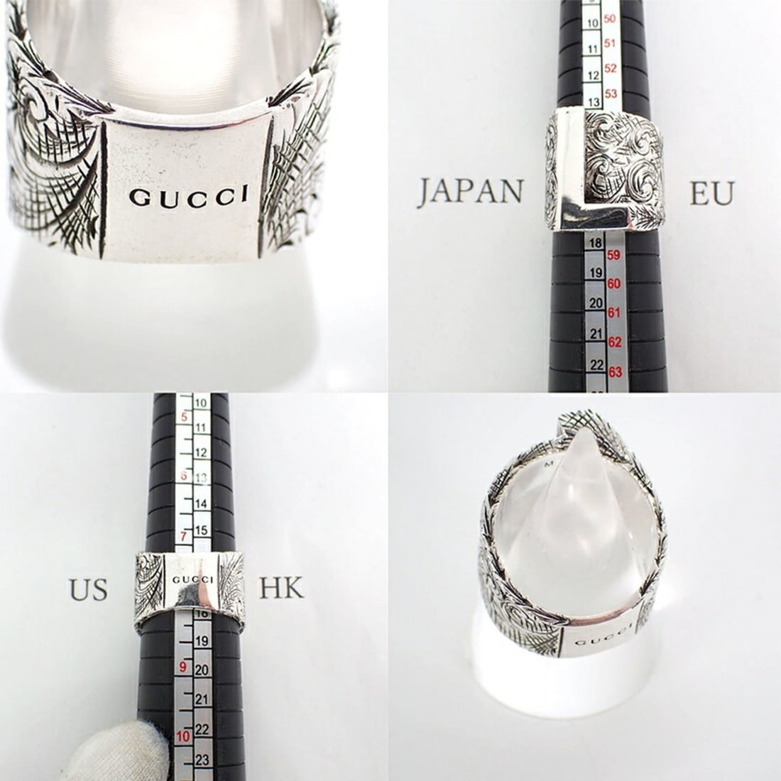 GUCCI 925 L Arabesque Ring, Size 16 - 9