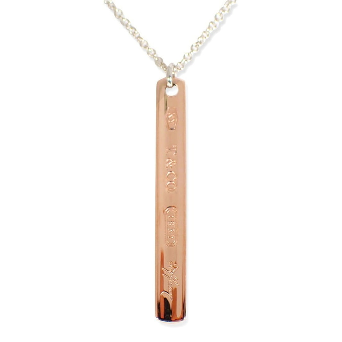 TIFFANY & Co. 925 Metal 1837 Bar Pendant Necklace: --- Catalog ---Category: SizePendant Size: 31mm x 4mm / 1.22'' x 0.15''Neck Circumference: 41 cm / 16.14''Category: DesignGender: WomenMaterial: Sterling silver 925Necklace Type: NecklaceCategory: