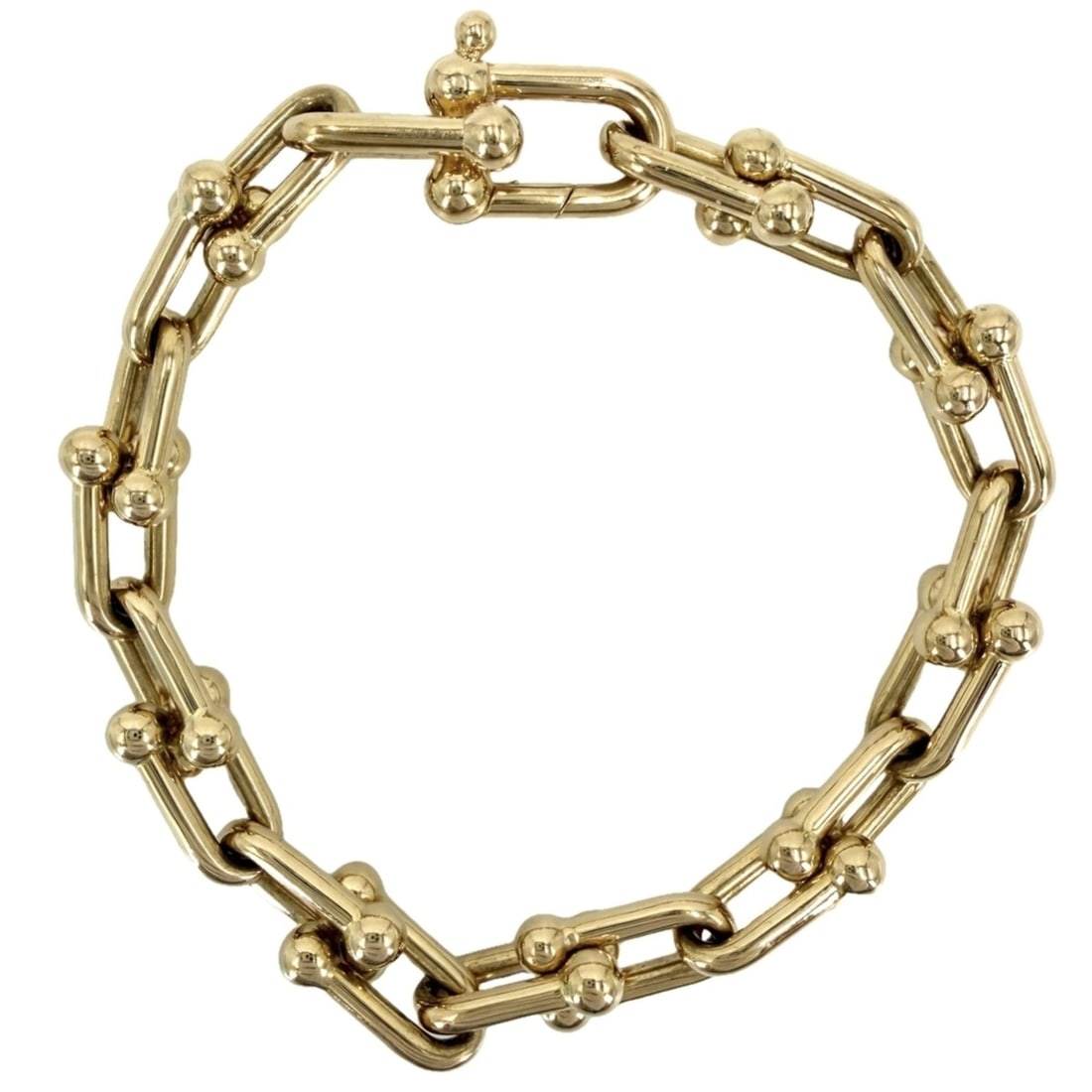 Tiffany & Co. Women's Hardware Small Link Bracelet, 18K Yellow Gold (Au750), Approx. 25.5g: --- Catalog ---Category: SizeLength: 17.5cm / 6.88''Category: DesignType: Charm braceletGender: WomenMaterial: Yellow gold (18K)Category: GeneralBrand: Tiffany--- Item List ---Section: ConditionRankin