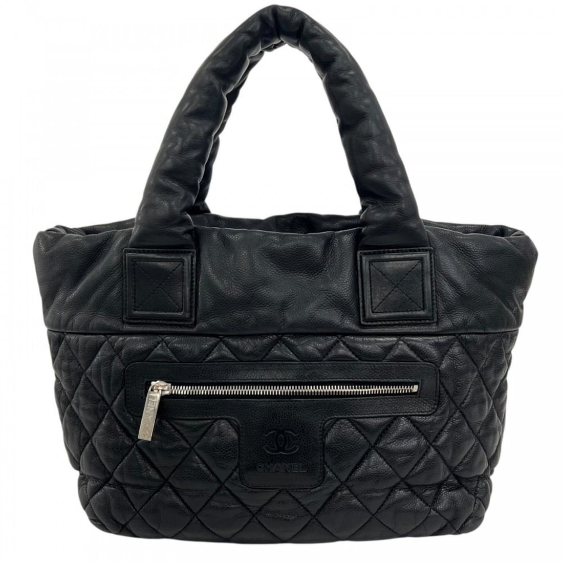 Chanel handbag for women, Coco Cocoon, serial number 13 series, CHANEL leather, black, silver: --- Catalog ---Category: SizeSize (HxWxD): 24cm x 28cm x 13.5cm / 9.44'' x 11.02'' x 5.31''Category: DesignType: HandbagColor: BlackGender: WomenMaterial: Leather Hardware Color: SilverCategory: Gener