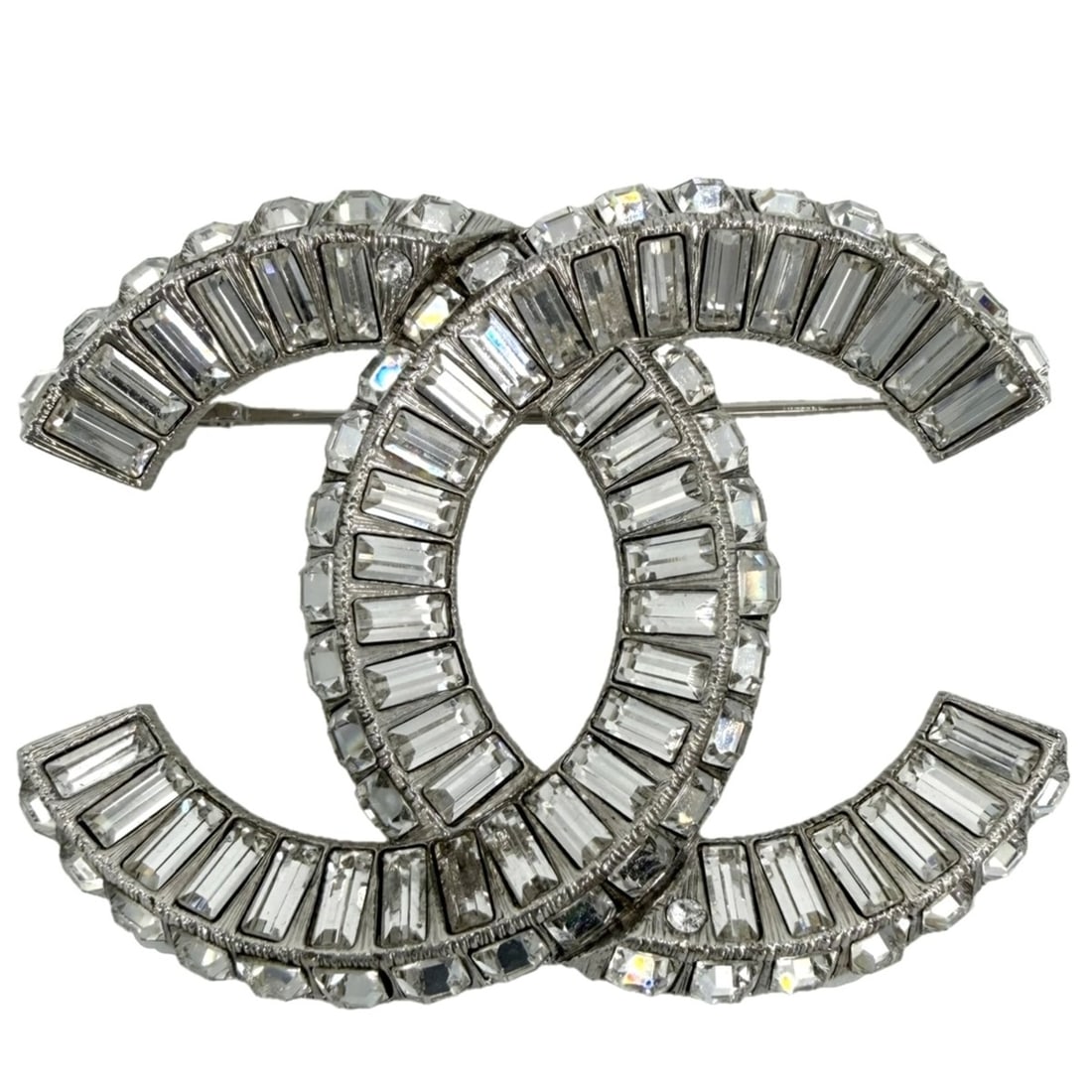 Chanel Brooch for Women, Coco Mark, Rhinestone, B24V Silver, Approx. 24.3g, 2024 Model (1 of 11)