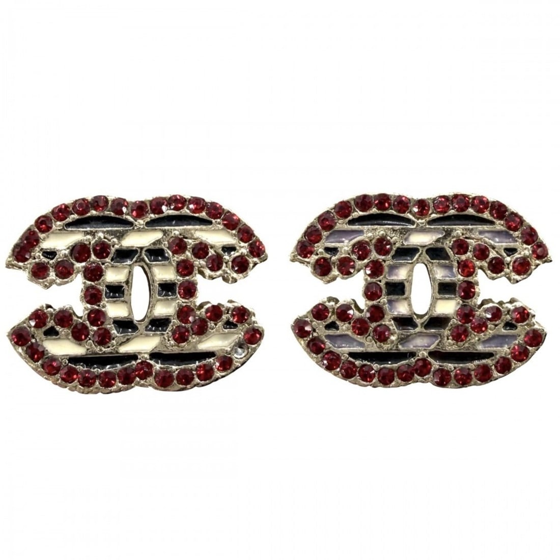 Chanel Earrings for Women, Coco Mark Design, Rhinestone, GP 03A Gold, Red, Approx. 5.6g, 2003: --- Catalog ---Category: SizeSize (HxWxD): 12.00mm x 16.00mm x 2.00mm / 0.47'' x 0.63'' x 0.08''Category: DesignColor: Blue, Red color, WhiteGender: WomenMaterial: RhinestoneCategory: GeneralBrand: Ch