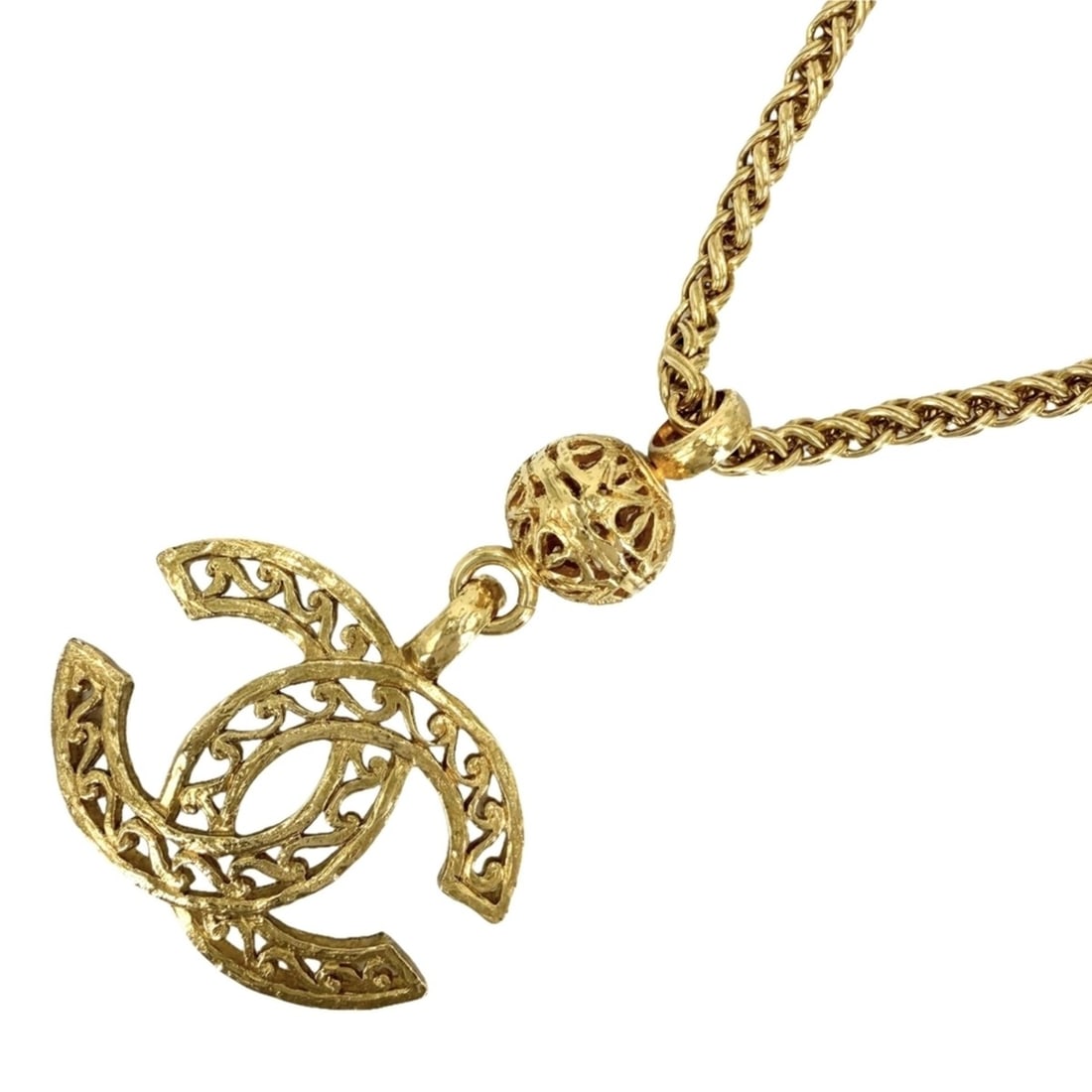 Chanel Women's Coco Mark Long Necklace, Accessory, CHANEL GP 95A Gold, Approx. 83.2g, 1995 (1 of 13)