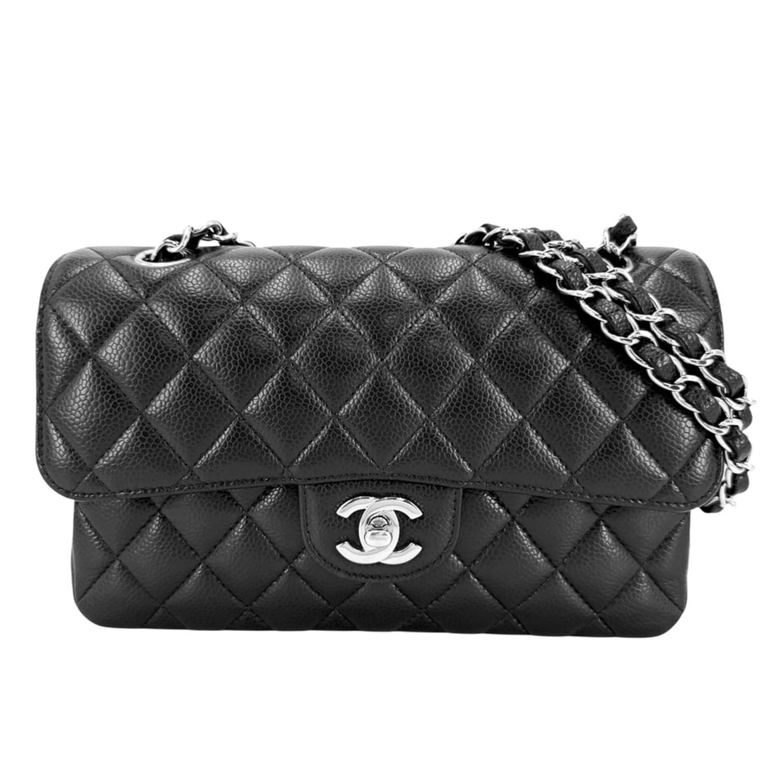 Chanel Matelassé 23 Shoulder Bag for Women, Double Chain, Flap, Bag, Crossbody Coco Mark, Turnlock,: --- Catalog ---Category: SizeSize (HxWxD): 14cm x 23cm x 6.5cm / 5.51'' x 9.05'' x 2.55''Category: DesignType: Shoulder bagColor: Black, WhiteGender: WomenMaterial: Grained Calfskin Category: GeneralB