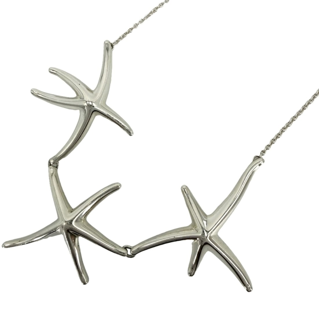 Tiffany & Co. Women's Starfish Necklace, Elsa Peretti Design, Sterling Silver 925, Approx. 16.2g: --- Catalog ---Category: SizeNeck Circumference: 42.5 cm / 16.73''Category: DesignColor: Silver, WhiteGender: WomenMaterial: Silver 925Necklace Type: NecklaceCategory: GeneralBrand: Tiffany--- Item Li