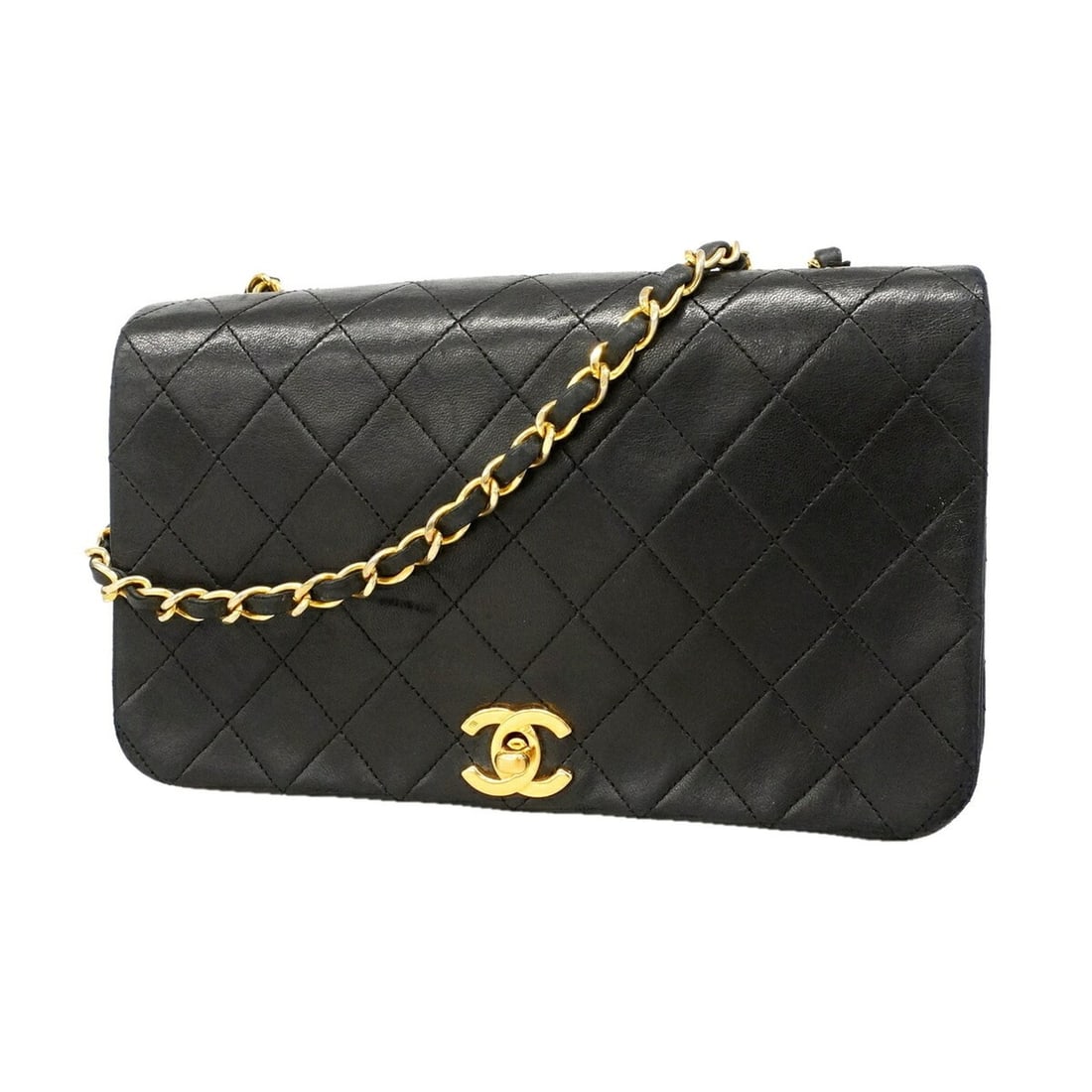 Chanel Matelassé Chain Shoulder Bag, Lambskin, Black, Women's: --- Catalog ---Category: SizeSize (HxWxD): 14.5cm x 23cm x 6.5cm / 5.7'' x 9.05'' x 2.55''Category: DesignType: Shoulder bagColor: BlackGender: WomenMaterial: Leather Hardware Color: GoldLeather/Fur T