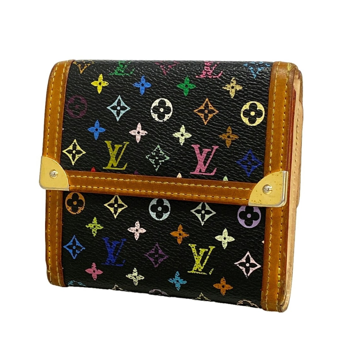 Louis Vuitton Tri-fold Wallet Monogram Multicolor Portemonnaie Billet Carte Credit M92984 Noir