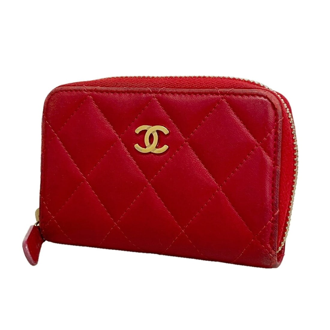 Chanel Matelassé Lambskin Wallet/Coin Case, Pink Gold, Women's (1 of 9)