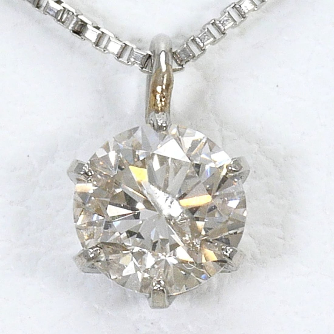 PT850 Platinum Necklace with 0.30ct Diamond, Total Weight 1.8g, 45cm, Jewelry (1 of 20)