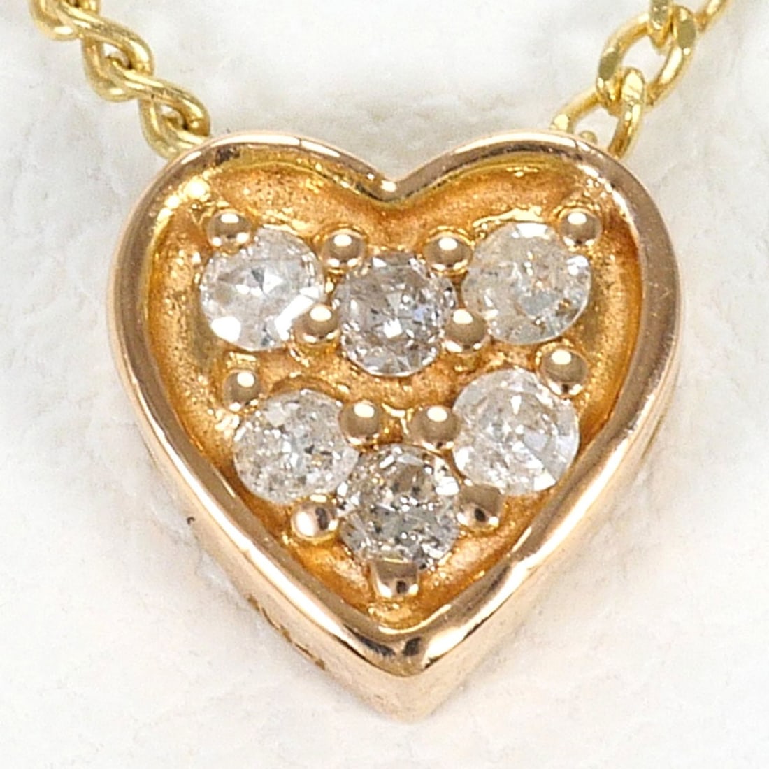 K14 14K YG Yellow Gold Necklace with Diamond (carat weight not stamped), Total Weight 1.4g, 39cm, (1 of 10)