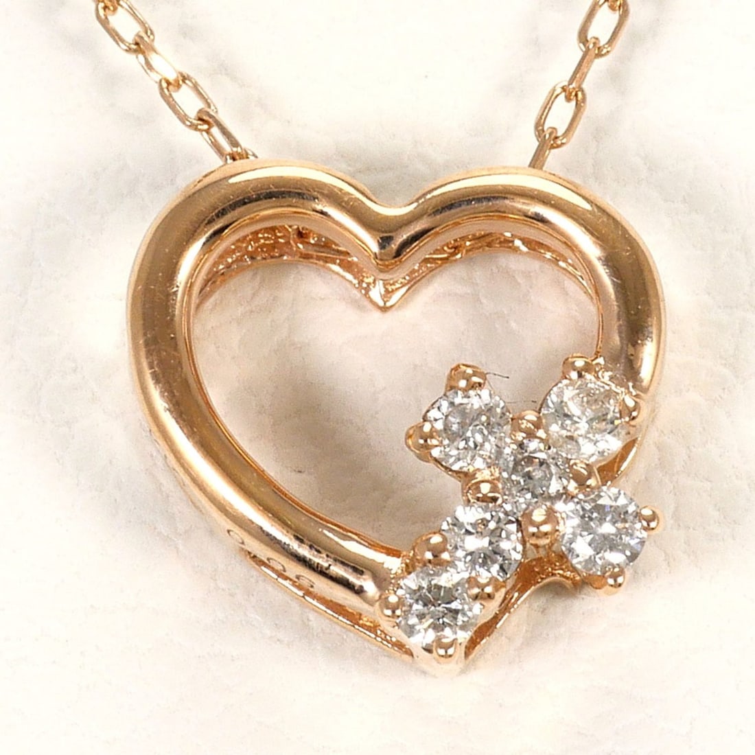 K10 10K Pink Gold Necklace with 0.06ct Diamond, Total Weight 1.0g, 40cm, Jewelry (1 of 13)