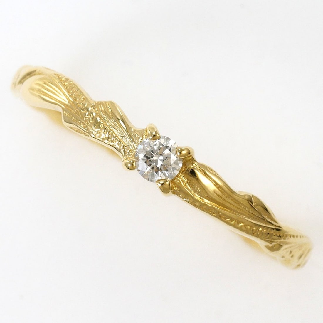 K14 14K YG Yellow Gold Ring, 1 Diamond, 0.05ct, Total Weight 1.2g, Jewelry: --- Catalog ---Category: SizeWidth: 3mm / 0.12''Weight: 1.2g / 0.04oz.JP Size: 11US Size: 6Category: DesignType: Band ringColor: Yellow goldMetal: GoldStone: DiamondGender: WomenMaterial: Yellow gold 