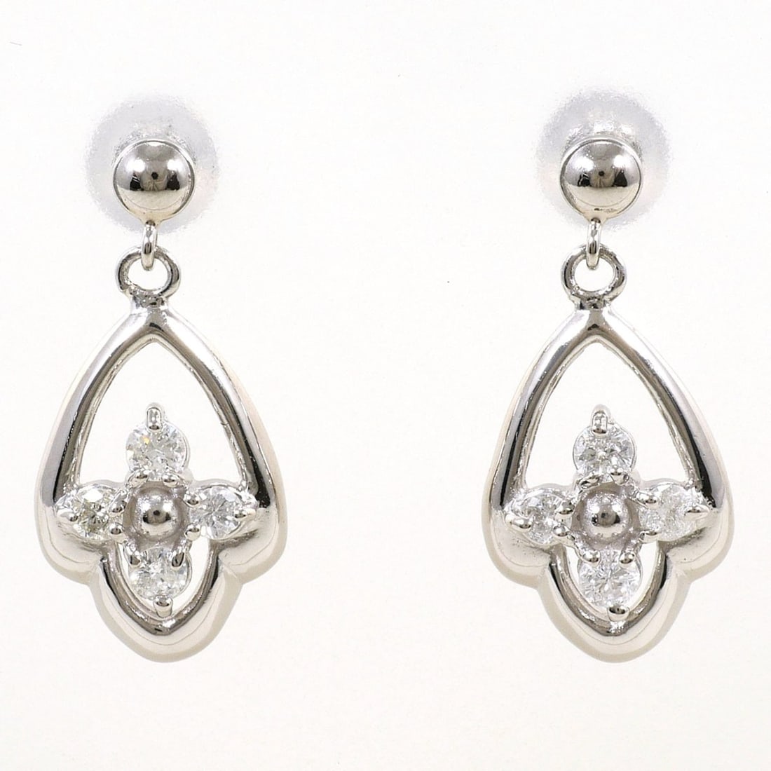 PT850 Platinum Earrings with 0.14ct Diamonds, Total Weight 2.8g, Jewelry: --- Catalog ---Category: SizeWeight: 2.8g / 0.09oz.Category: DesignType: Drop earringsColor: PlatinumMetal: PlatinumStone: DiamondGender: WomenMaterial: Platinum 850Weight (ct.): 0.14Category: General