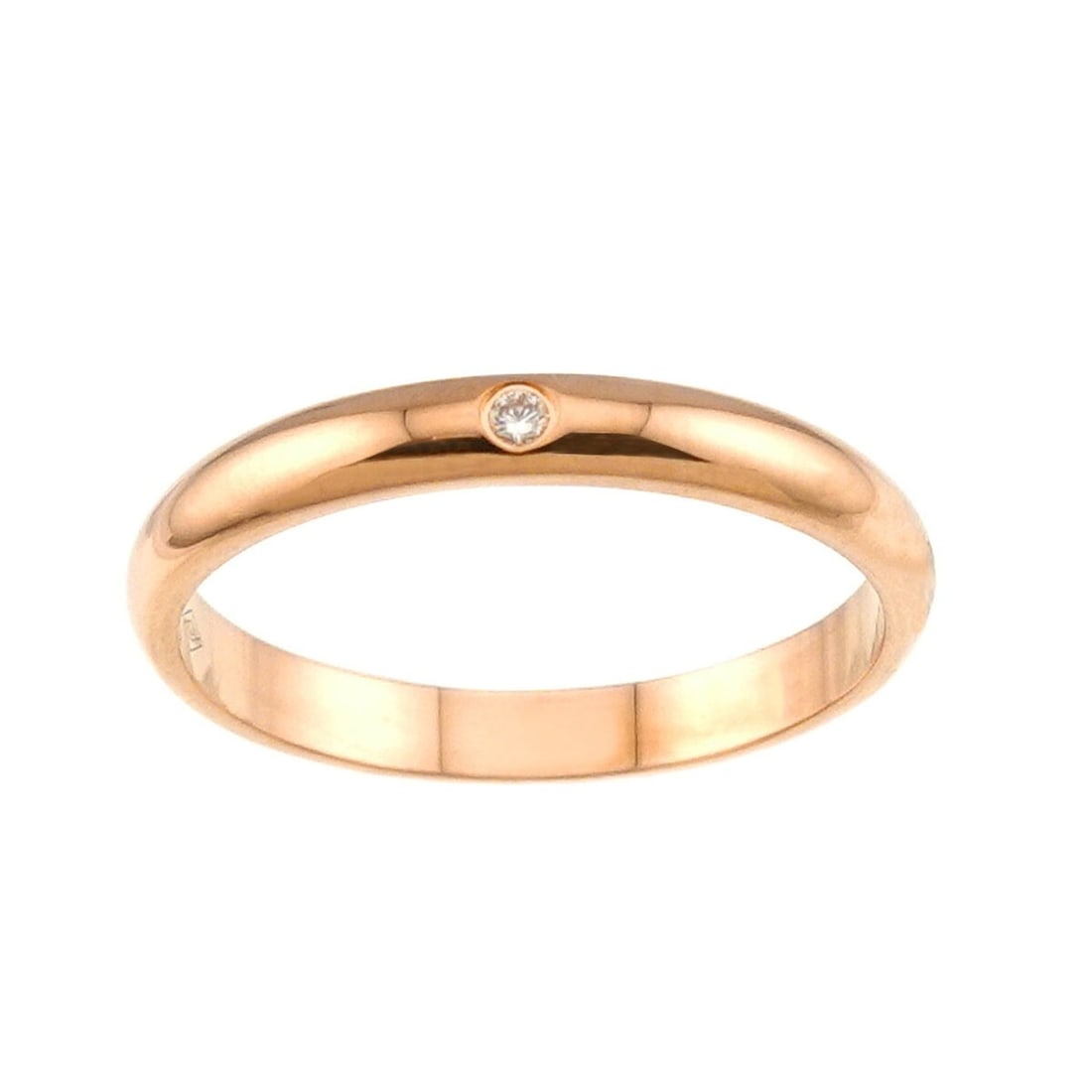 Cartier 1895 Classic #51 Ring with 1 Diamond, 18K Pink Gold (750): --- Catalog ---Category: SizeUS Size: 6Brand Size: 51Category: DesignType: Band ringGender: WomenMaterial: Pink gold (18K)Category: GeneralBrand: Cartier--- Item List ---Section: ConditionRanking: Ran