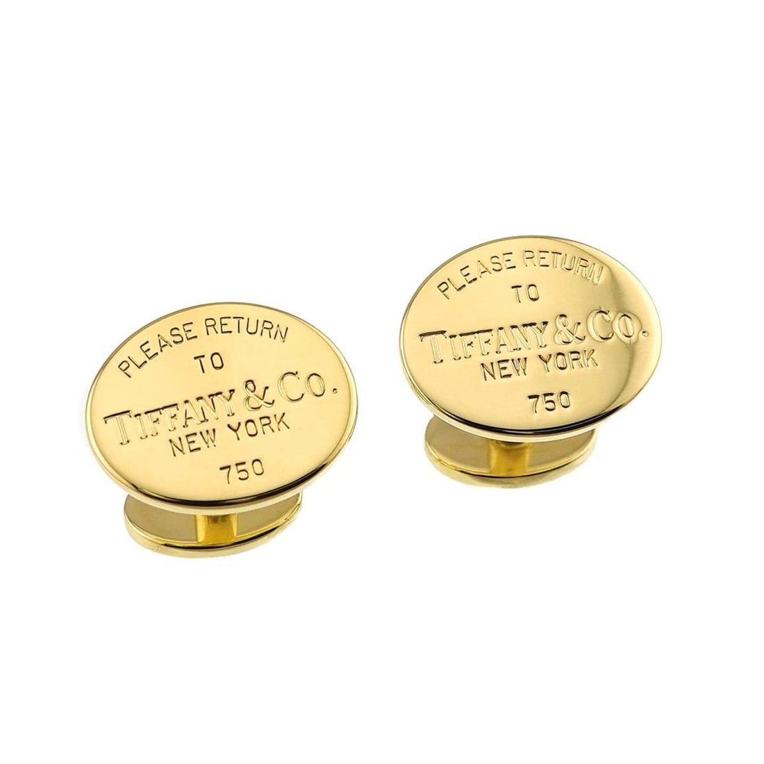 Tiffany & Co. Return to Cufflinks 18K YG Yellow Gold 750: --- Catalog ---Category: SizeSize (HxWxD): 15.70mm x 19.40mm / 0.62'' x 0.76''Category: DesignType: CufflinksGender: MenMaterial: Yellow gold (18K)Category: GeneralBrand: Tiffany--- Item List ---Secti