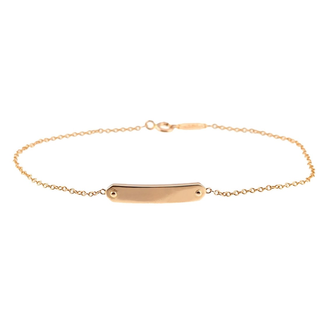 Tiffany & Co. ID Plate Bracelet, 20cm, 18K PG Pink Gold 750 Bracelet: --- Catalog ---Category: SizeLength: 20cm / 7.87''Category: DesignType: Charm braceletGender: WomenMaterial: Pink gold (18K)Category: GeneralBrand: Tiffany--- Item List ---Section: ConditionRanking: R