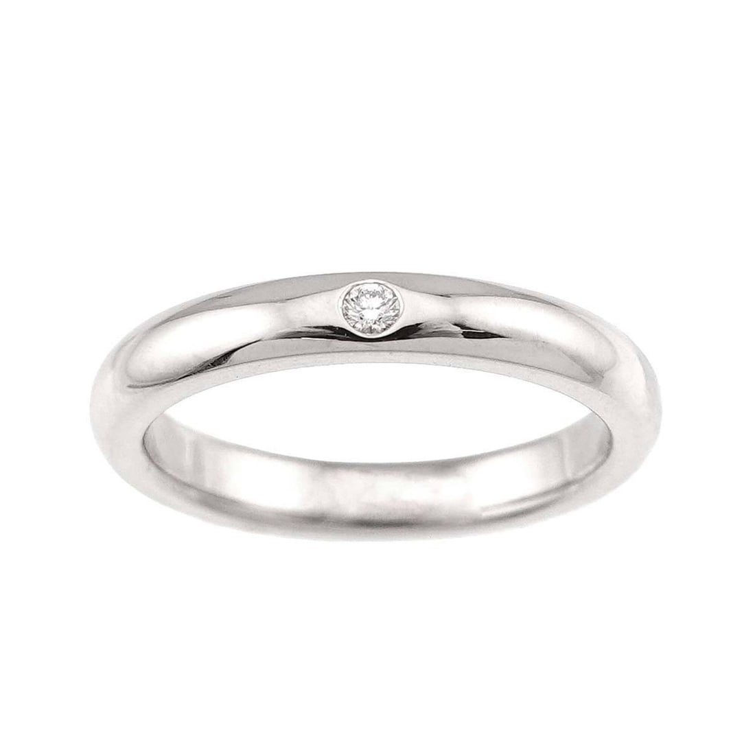Tiffany & Co. Stacking Band Ring with 1 Diamond, Platinum.: --- Catalog ---Category: SizeJP Size: 6.5US Size: 3.5Category: DesignType: Band ringGender: WomenMaterial: Platinum 950Category: GeneralBrand: Tiffany--- Item List ---Section: ConditionRanking: Rank S