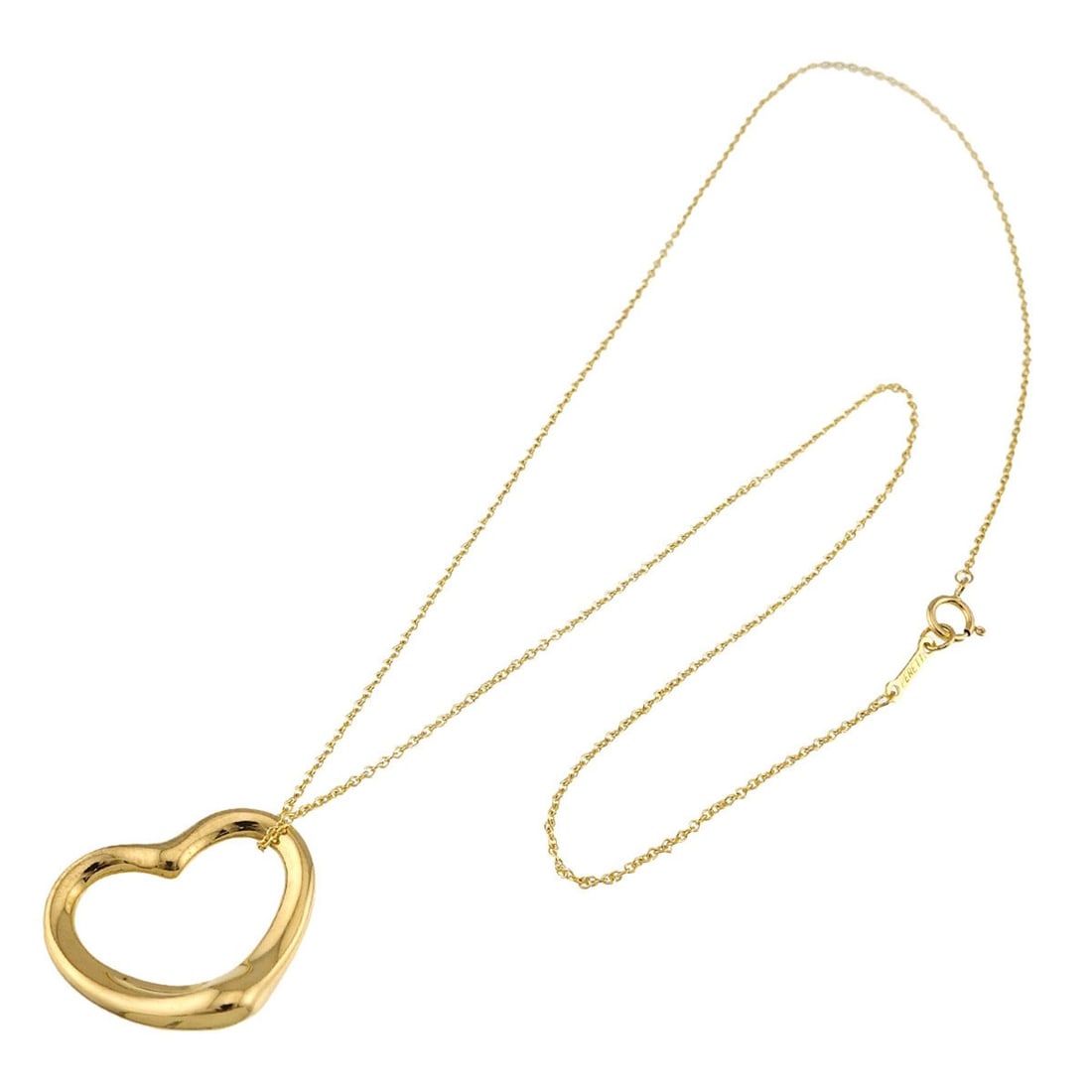 Tiffany & Co. Heart Necklace, 22mm wide, 40cm length, 18K Yellow Gold (750) Open Necklace: --- Catalog ---Category: SizePendant Size: 18.4mm x 22mm / 0.72'' x 0.86''Neck Circumference: 40 cm / 15.74''Category: DesignGender: WomenMaterial: Yellow gold (18K)Necklace Type: NecklaceCategory: Ge